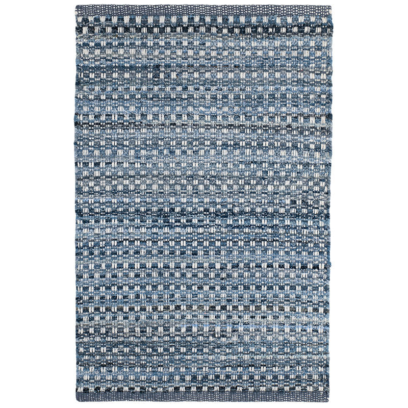 Denim Stone Blue Handwoven Cotton Rug - Denim, 2' 6" x 8' Runner