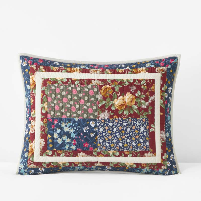 Aahana Patchwork Quilted Sham - Navy, Standard