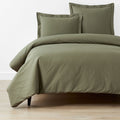 Classic Cool Cotton Percale Bed Duvet Cover - Olive Green, Full/Queen