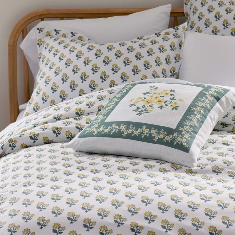 Suhana  Garment Washed Cotton Percale Pillowcase Set - Yellow, Standard