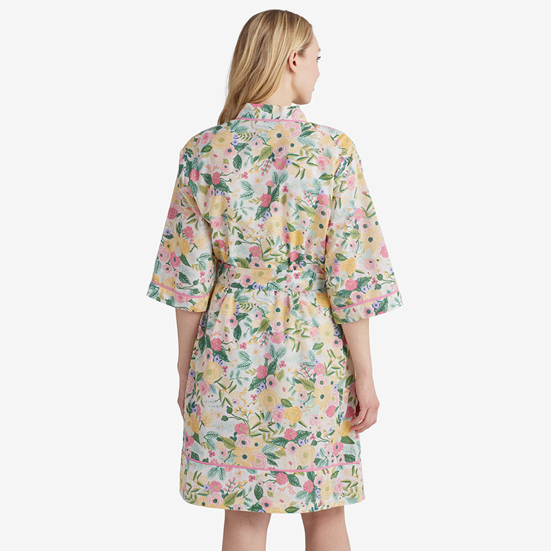Printed Voile Women's Kimono Robe - Garden Party, M/L