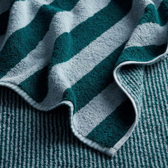 Reversible Stripe Turkish Cotton Hand Towel - Dark Teal