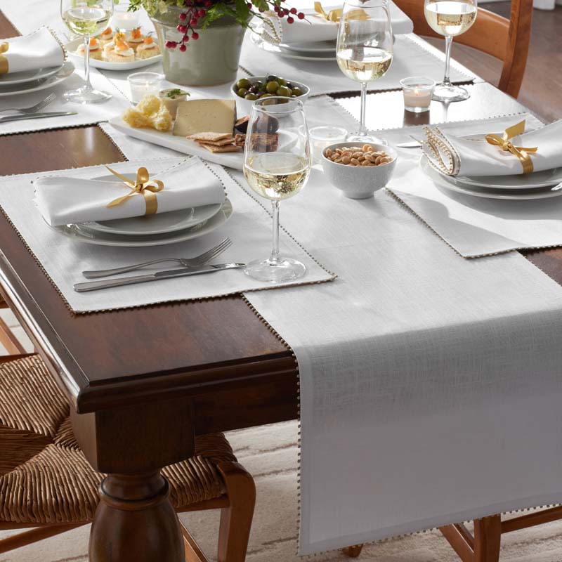 Pom Fringe Placemats, Set of 4 - Metallic Gold