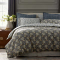 Tapestry Floral Reversible Garment Washed Cotton Percale Comforter Set - Ivory Multi, King/Cal. King
