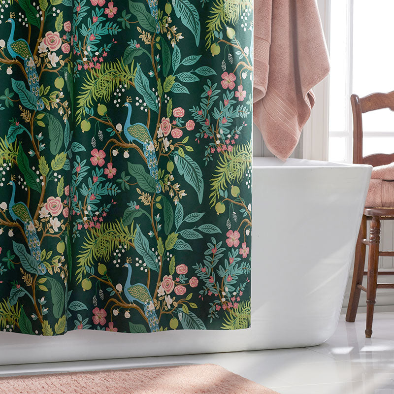 Peacock Classic Smooth Sateen Shower Curtain - Evergreen