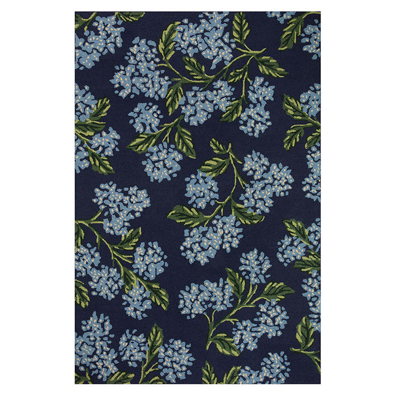 Joie Wool Rug - Hydrangea Navy, 2' 6" x 7' 6" Runner
