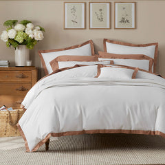 Solid Border Classic Cool Cotton Percale Sham - Clay, Euro