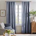 Texture Blackout Window Curtain - Dusty Blue, 63 in.