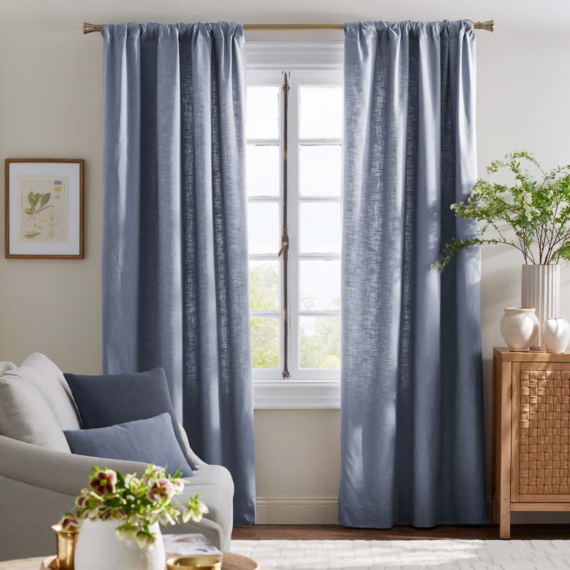 Texture Blackout Window Curtain - Dusty Blue, 63 in.
