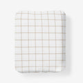 Tailored Stripes and Plaids Classic Cool Cotton Percale Fitted Bed Sheet - Block Plaid Wheat, Twin
