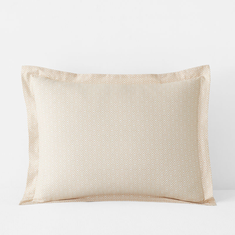 Clemencia Classic Cool Cotton Percale Sham - Geo Peach Blossom, Standard