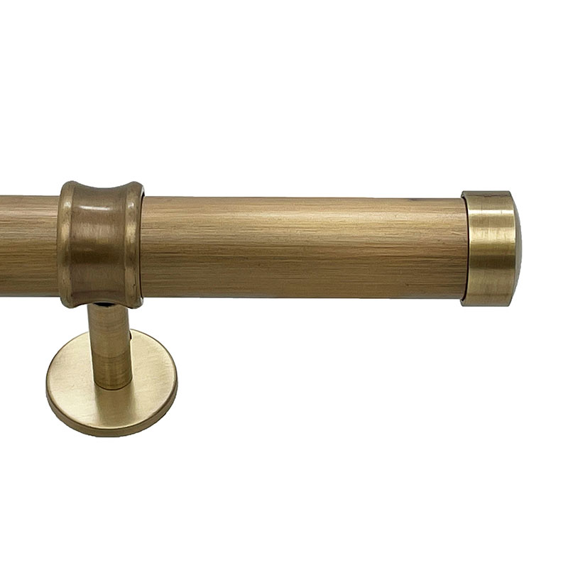 Endcap Finial and 1.5" diameter Rod Set - Antique Gold, 120"
