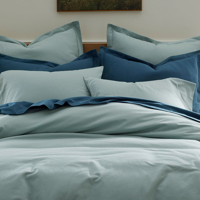 Classic Ultra-Cozy Cotton Velvet Flannel Fitted Bed Sheet - Seafoam, Twin