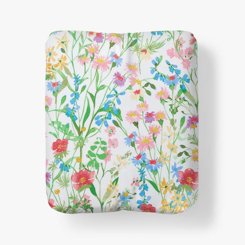 Garden Symphony Classic Cool Cotton Percale Fitted Bed Sheet - Multi, Full