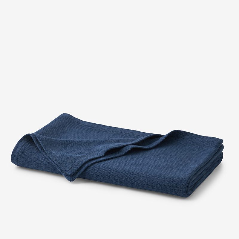 Cotton Weave Blanket - True Navy, King/Cal. King