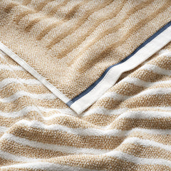 Mélange Stripe Reversible Cotton Bath Sheet - Taupe