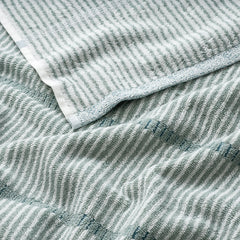 Narrow Stripe Reversible Cotton Bath Sheet - Spa Green
