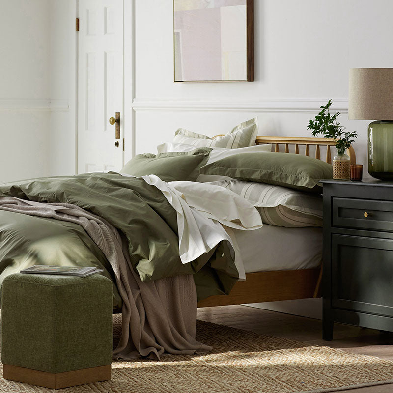 Classic Cool Cotton Percale Pillowcase Set - Olive Green, King