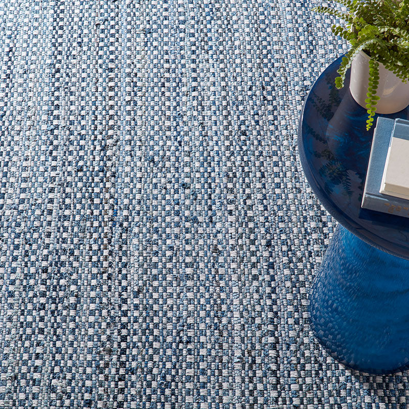 Denim Stone Blue Handwoven Cotton Rug - Denim, 5' x 8'