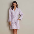 Printed Pima Cotton Women's Kimono Robe - Lisbon Mauve, L
