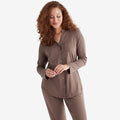 Pima Cotton Women's Button-Down Pajama Set - Cocoa, S