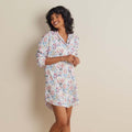 Printed Poplin Women's Nightshirt - Floral Garden, S