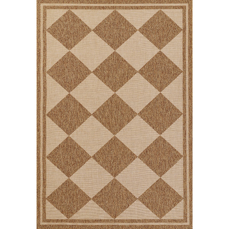Diamond Checkered Outdoor Rug -  Natural, 3' x 5'