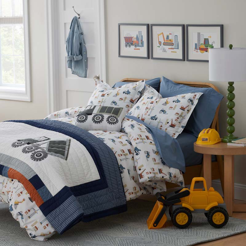 Construction Builders Quilt - Blue Multi, Full/Queen