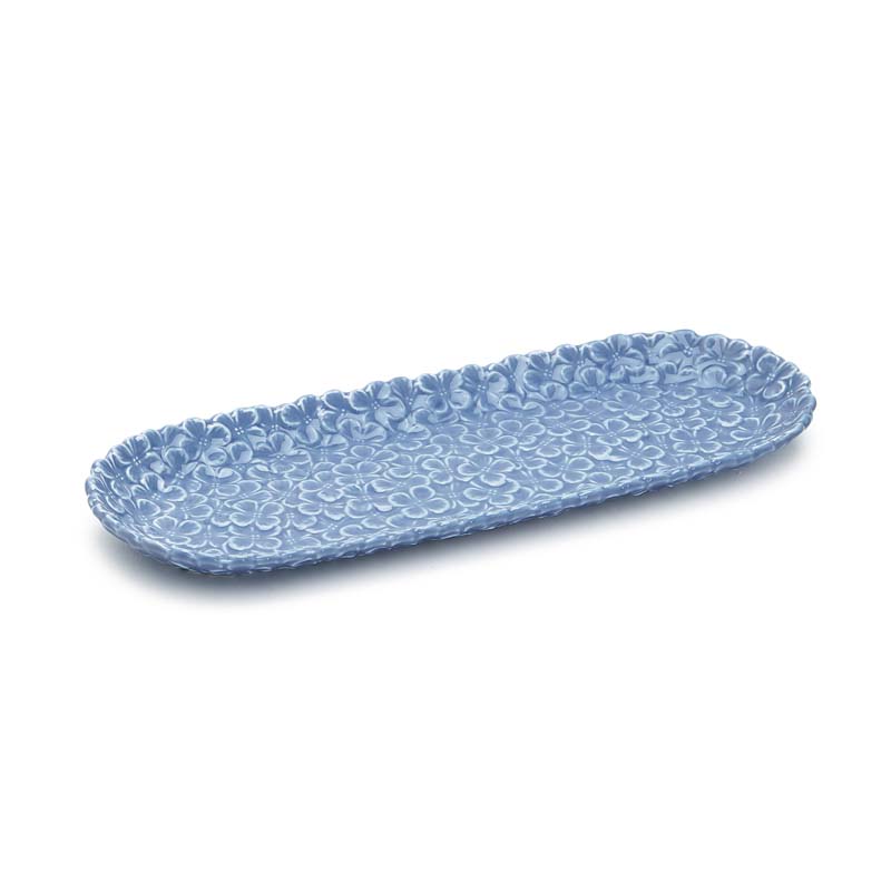 Hydrangea Serving Platters, Set of 2 - Blue
