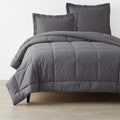 Classic Cool Cotton Percale Comforter - Graphite, Full/Queen