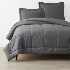 Classic Cool Cotton Percale Comforter - Graphite, Full