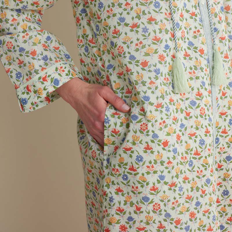Printed Voile Women's Caftan - Meadow Song, M