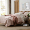Solid Garment Washed Cotton Percale Flat Bed Sheet - Rose, King/Cal. King