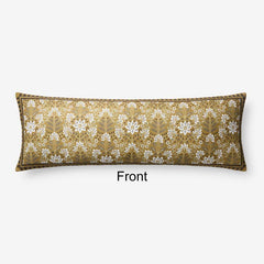 Medallion Reversible Decorative Lumbar Pillow Cover - Gold, 14 in. x 40 in.