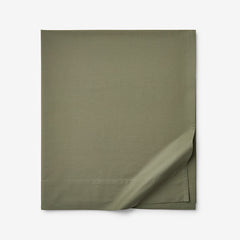 Classic Cool Cotton Percale Flat Bed Sheet - Olive Green, Twin/Twin XL