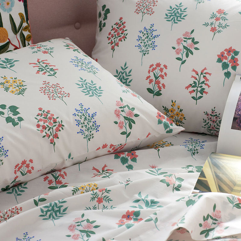 Hawthorne Classic Cool Percale Pillowcase Set - Ivory Multi, Standard