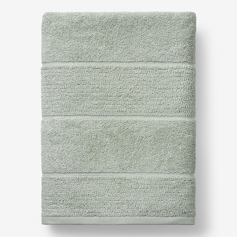 Textured Stripe Bath Sheet - Green Mist