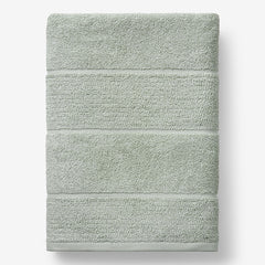 Textured Stripe Bath Sheet - Green Mist