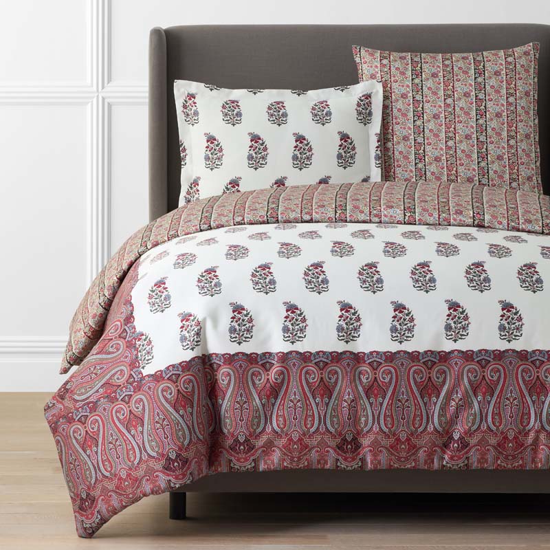 Aadrika Reversible Premium Smooth Sateen Duvet Cover - Burgundy, King/Cal. King