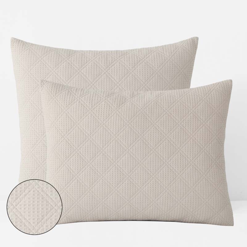 Waffle Quilted Sham - Buff, King