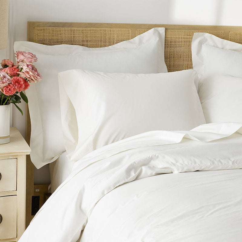 Premium Cool Supima® Cotton Percale Fitted Bed Sheet - Cream, Full