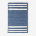 Chenille Border Stripe Handwoven Reversible Rug - Slate Blue, 3' x 5'