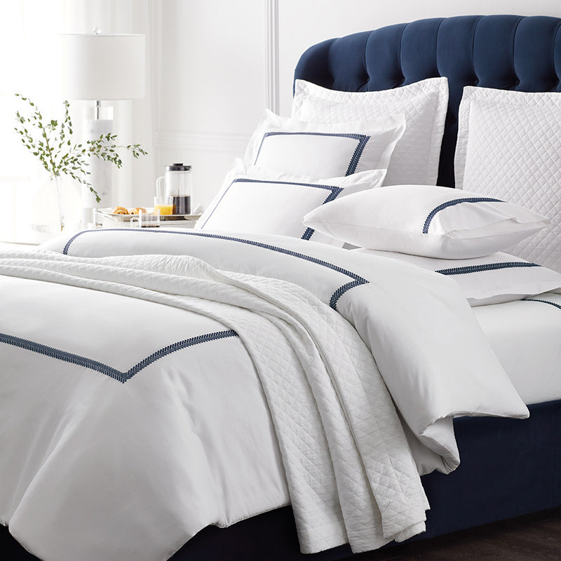 Hewett Luxe Smooth Egyptian Cotton Sateen Bed Sheet Set - Blue, Full