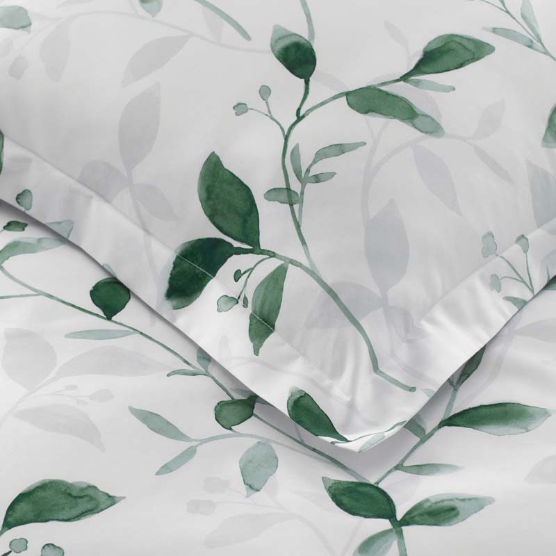 Botanic Meadow Premium Smooth Wrinkle-Free Sateen Flat Bed Sheet - Evergreen, Twin/Twin XL