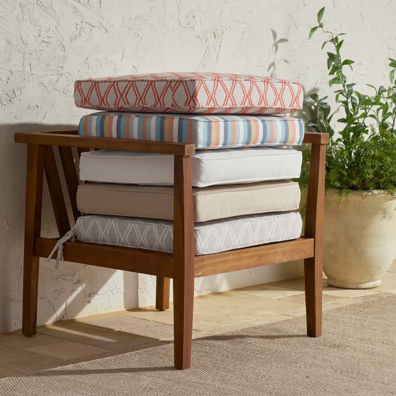 Replacement Boxed Edge Chair Cushion - White, 20 in. x 20 in.