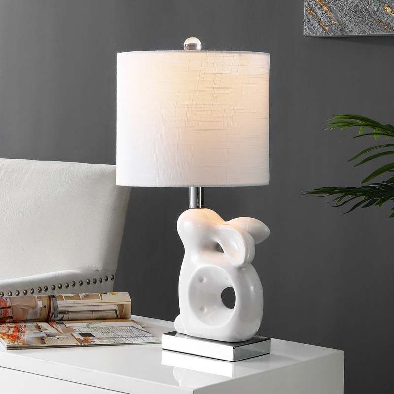 Ceramic Animal Table Lamp - White, Bunny