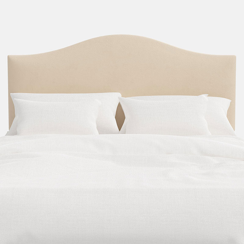 Saddle Velvet Headboard - Pearl, Twin