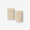 Narrow Stripe Reversible Cotton Washcloths, Set of 2 - Linen