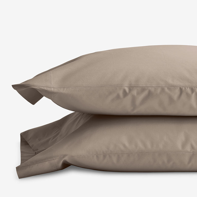 Classic Cool Cotton Percale Pillowcase Set - Mocha, Standard