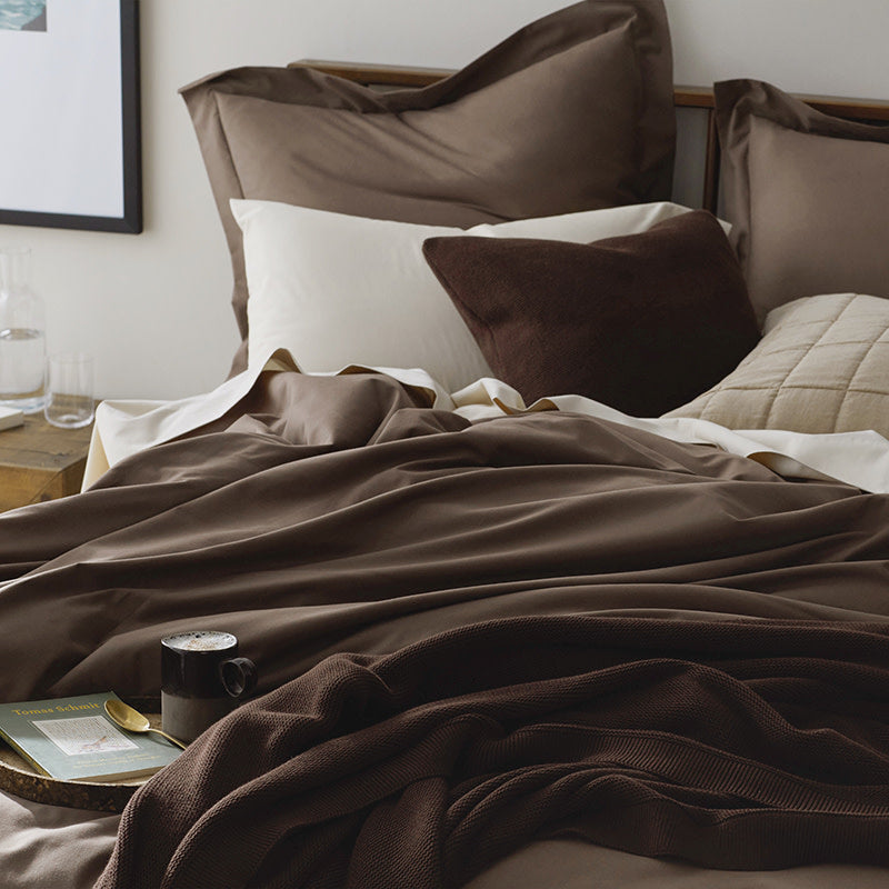 Brushed Cotton Sheet Set - Coffee, King